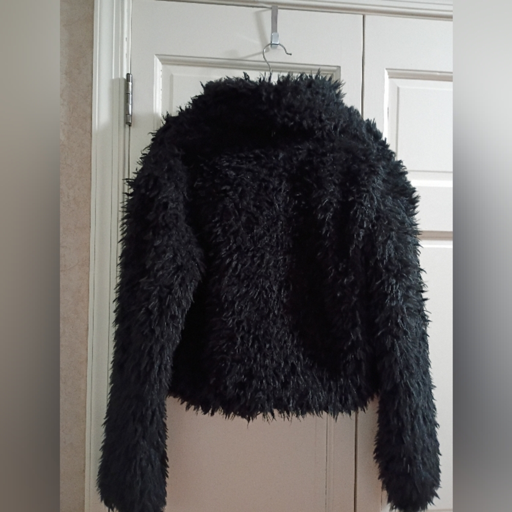 Decree Black Teddy Jacket.Pit To Pit 20" - Picture 3 of 8